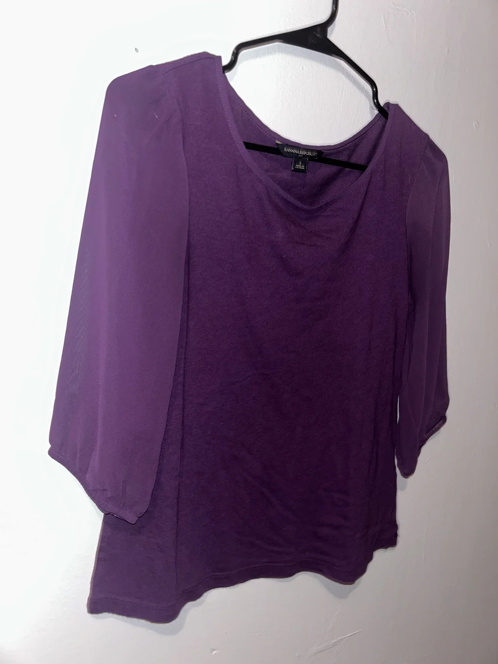 Banana Republic Purple Puff-Sleeve Blouse